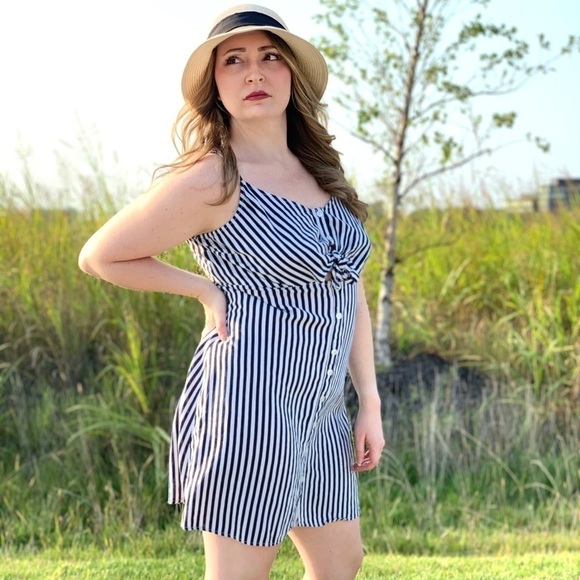 L.A. Hearts Pac Sun Skater Stripe Cutout Mini Dress Size Large - Picture 2 of 15